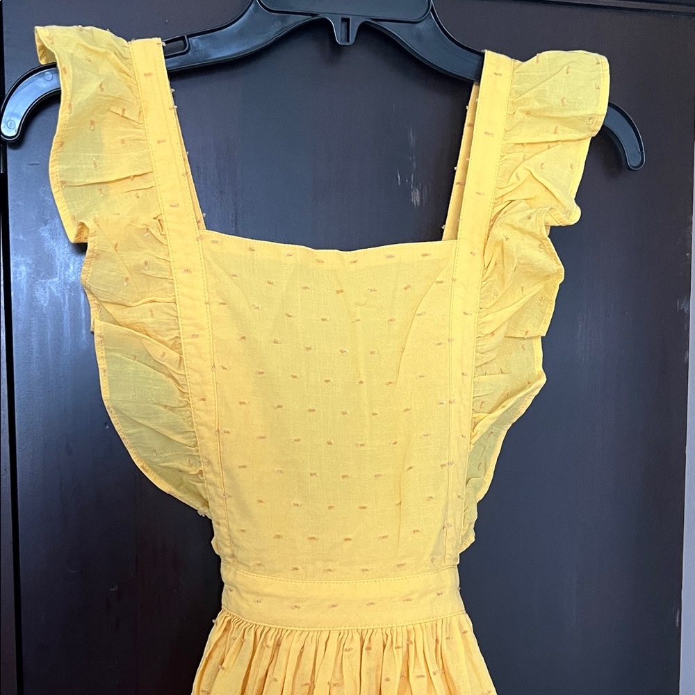 Promod Sunny Yellow Kids Dress with Ruffles